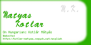 matyas kotlar business card